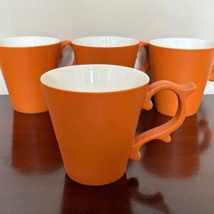 Orange Tazo Starbucks Rococo Scroll Handle Mugs